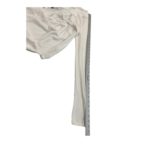 Free People Ivory Waffle Knit Henley Tee XS - Picture 9 of 9